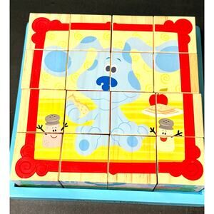 Melissa & Doug Blue's Clues & You! Wooden Cube Puzzle preowned blocks